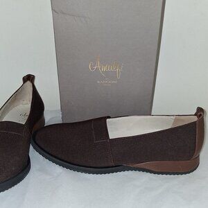 Amalfi Ercole Dark Brown Shoes Size 11 slide in shoes in box new unworn